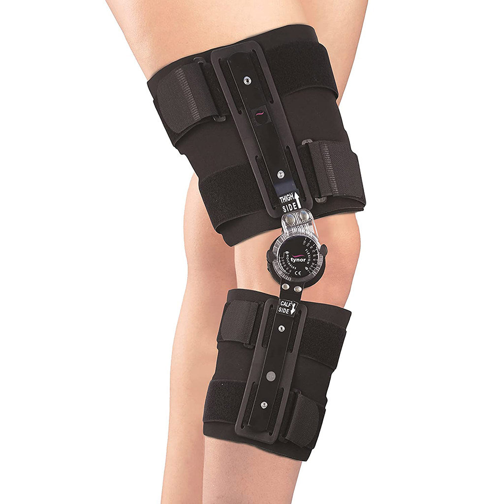 Hinged ROM Knee Brace, Post Op Knee Brace for Recovery Stabilization, ACL,  MCL
