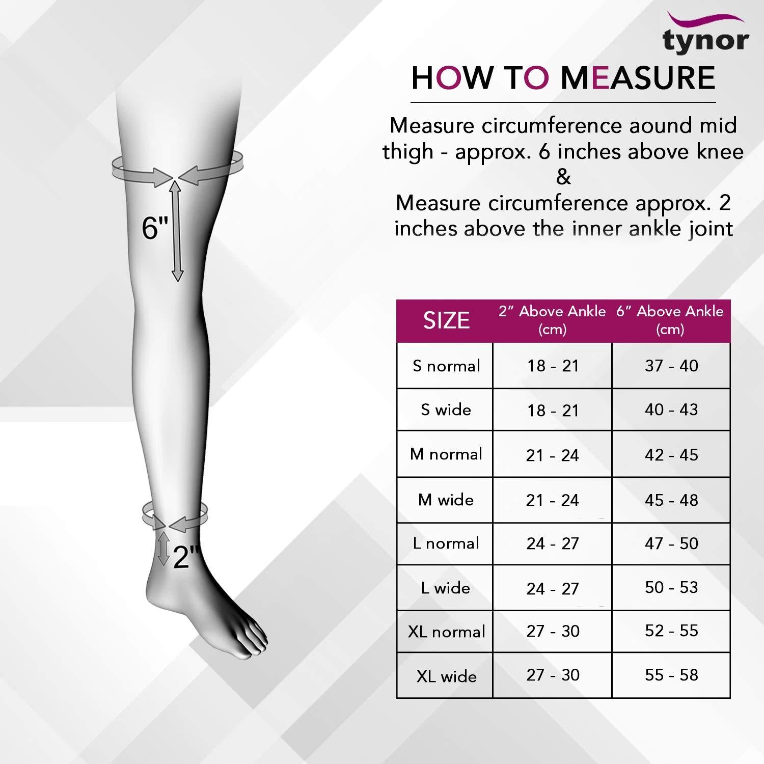 Buy Tynor Compression Garment Leg Mid Thigh Open Toe, Beige, Small